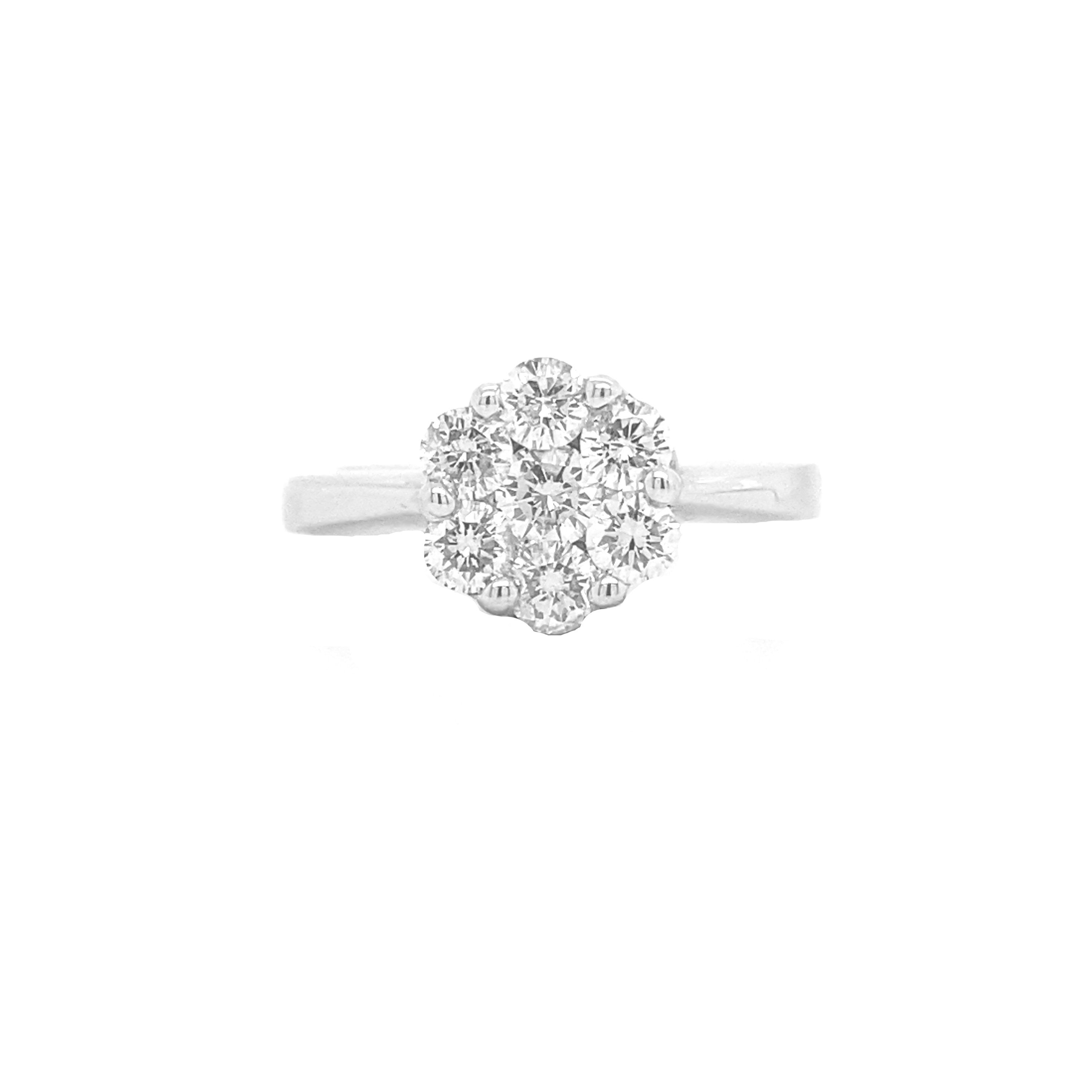 Louis Vuitton Petite Fleur Flower White Gold Diamond Ring