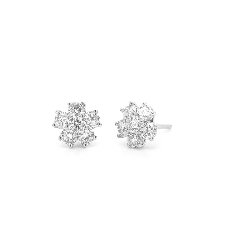 Diamond Round Star Stud Earrings E005