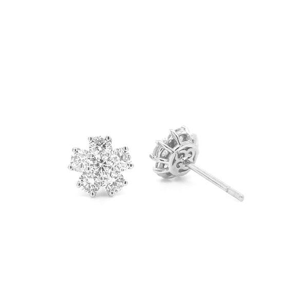 Diamond Round Star Stud Earrings E005