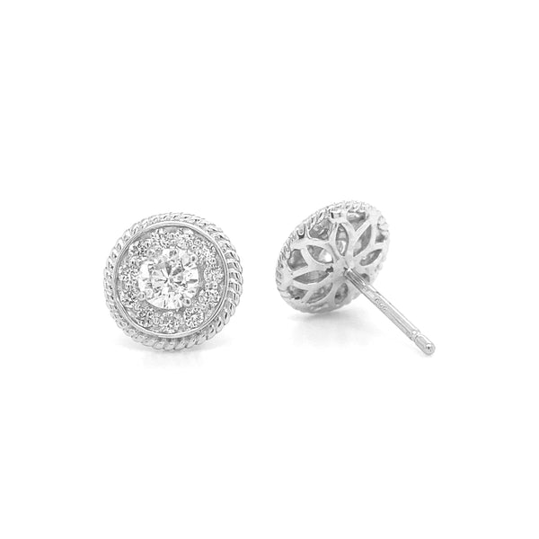 Deco Round Diamond Stud Earring E003