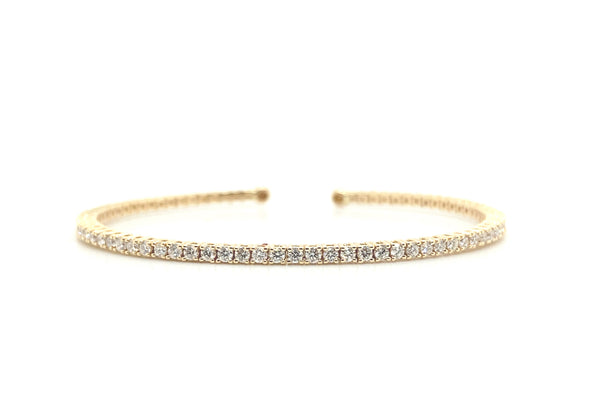 Diamond Open Flex Gold Bangle B002