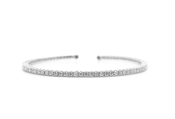 Diamond Open Flex White Gold Bangle B038