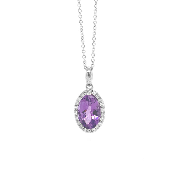 Amethyst Pendant White Gold P018N