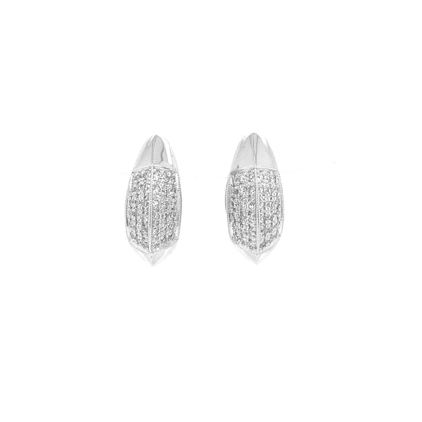 Diamond Drop Stud Earrings White Gold E008 TAG