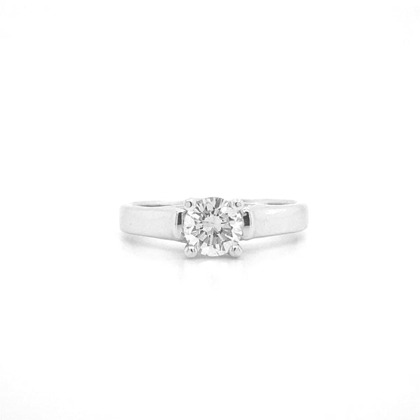 Diamond Solitaire Ring White Gold R029N