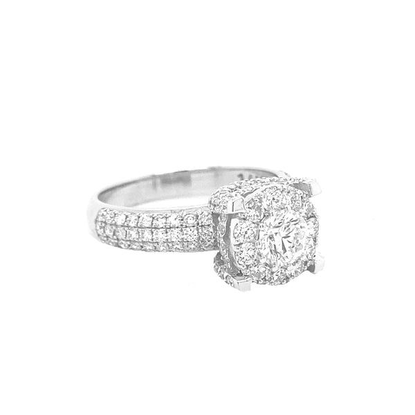 Diamond Engagement Ring White Gold R081