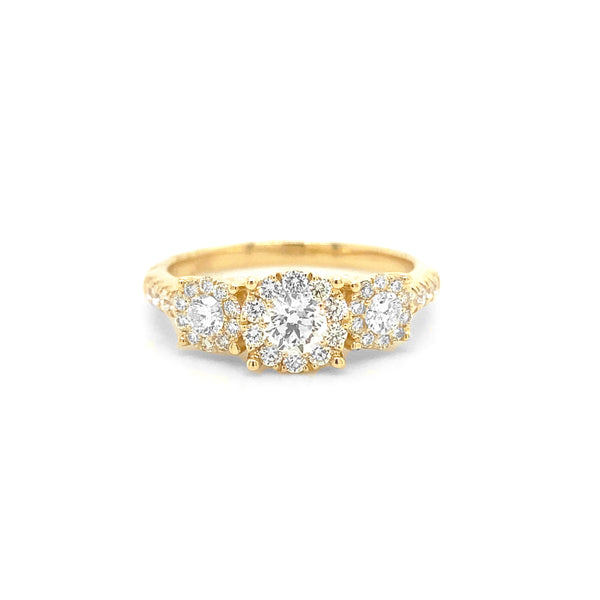 Three Stone Diamond Engagement Ring R074