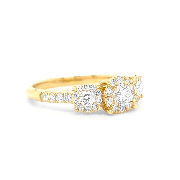 Three Stone Diamond Engagement Ring R074