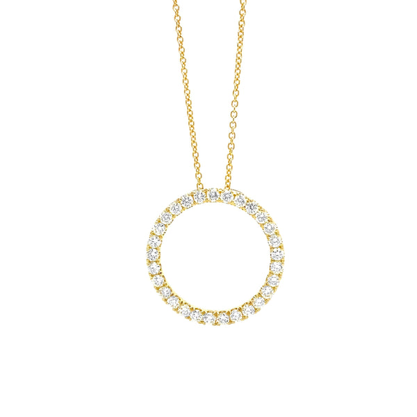 Diamond Circle Pendant Gold P031