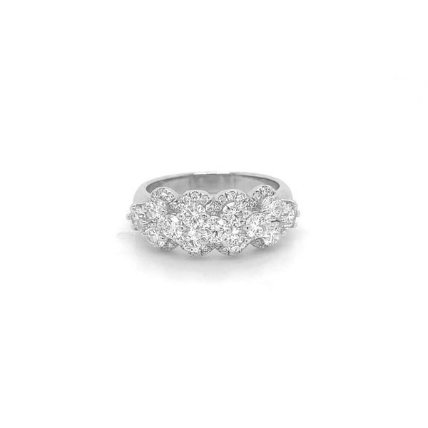 Mosaic Diamond Ring White Gold R041N