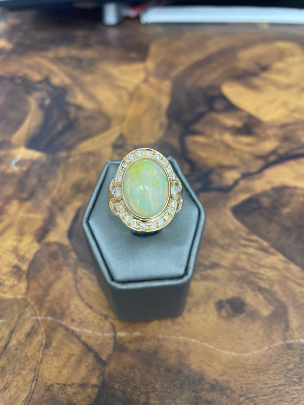 Mexican Opal Yellow Gold Ring R175N