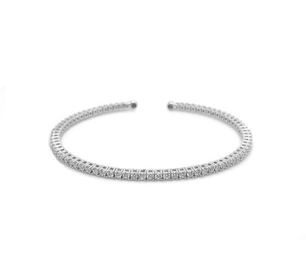 Diamond Open Flex White Gold Bangle B038