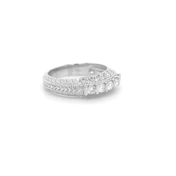Five Stone Diamond Ring White Gold R051N