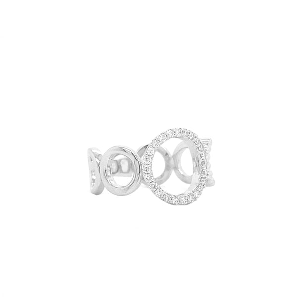 White Gold Diamond Five Circle Ring R048